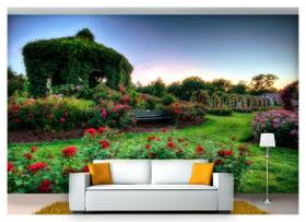 Papel De Parede Jardim Arco De Flores 3D Jjp30