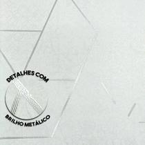 Papel de Parede Kantai Coleção White Swan Geométrico Abstrato Cinza Claro com Brilho Metálico