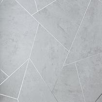 Papel de Parede Kantai Coleção White Swan Geométrico Cinza Claro com Fio Prata