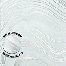 Papel de Parede Kantai Coleção White Swan Pedra Ágata Cor Gelo com Brilho Metálico