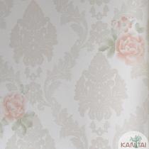 Papel de parede kantai grace 3 - colonial com rosas bege claro