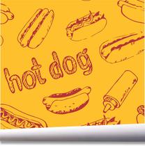 Papel De Parede Lanchonete Hot Dog Cachorro Kit 2 Rolos A556