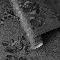 Papel de parede Lativo Black Peel and Stick Silk em relevo floral Papel de parede Lativo Black Peel and Stick Silk em relevo floral