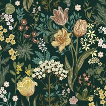 Papel de Parede Lativo Vintage Floral Verde 44x300 cm Impermeável