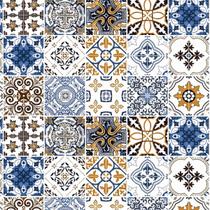 Papel de Parede Lavável Azulejo Hidráulico Mosáico 9m