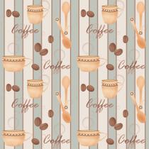 Papel De Parede Lavável Casual Faixa Café Coffe Adesivo Decoração Vinílico Sala Quarto - Pro Decor