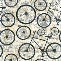 Papel De Parede Lavável Casual Vintage Bicicleta Cidade Adesivo Decoração Vinílico Sala Quarto - Pro Decor