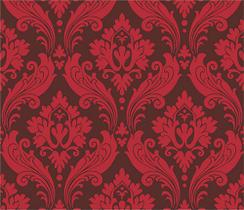 Papel de Parede Lavável Clássico Arabesco Vermelho