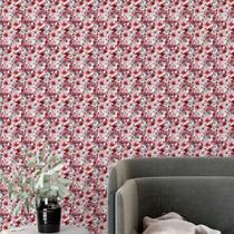 Papel de parede Lavável Flor cerejeira rosa delicada natural viva auto colante quarto sala 3m