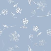 Papel De Parede Lavável Flores Em Linhas Brancas 15m