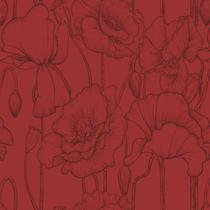 Papel De Parede Lavável Flores Em Tons Vermelhos 3m - Colaí