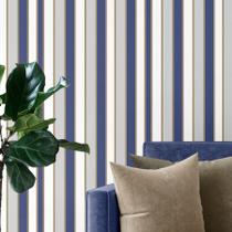 Papel De Parede Lavável Listrado Dourado E Azul Papel De Parede Lavável Listrado Dourado E Azul