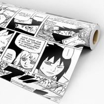 Papel De Parede Lavável Naruto Manga Anime Preto E Branco Adesivo Decoração Vinilico Sala Quarto - Pro Decor