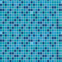 Papel de Parede Lavável Pastilhas Azul-Piscinas 15m