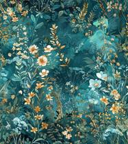 Papel de parede lenify Floral Peel and Stick Green Vintage 4,3m²
