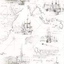 Papel De Parede Les Aventures 3 51136809 - Navios, Mapas - Rolo De 10Mx53cm