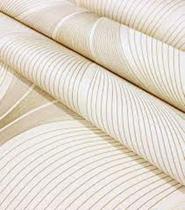 Papel De Parede Linhas Onduladas - Lavável (bege Claro)