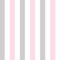 Papel De Parede Listrado Branco, Rosa E Marrom 2,5m