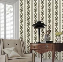 Papel De Parede Magnific AB30 Listrado Estampado Clássico com Brilho Rolo De 9,50M