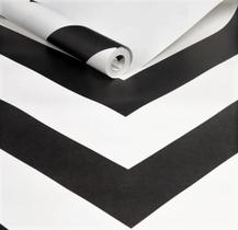 Papel De Parede Magnific Chevron Preto e Branco AB36 Vinílico Texturizado Rolo De 10M