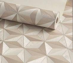 Papel de Parede Magnífic Geométrico 3D Vinílico Texturizado Bege/Rosê Rolo 10mx53cm