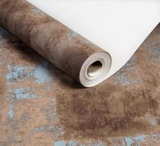Papel De Parede Magnific WP67 Vinílico Marrom e Azul Rasurado Rolo De 10M
