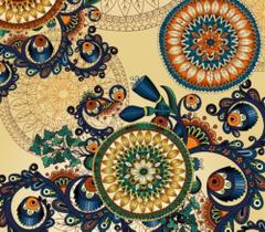 Papel De Parede Mandala Arabesco Colorido 3d Lavável