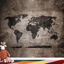 Papel De Parede Mapa Mundi Cimento Queimado