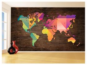 Papel De Parede Mapa Mundi Concreto Arte Cores 3,5M Nmu68 Papel De Parede Mapa Mundi Concreto Arte Cores 3,5M Nmu68