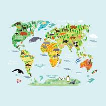 Papel de Parede Mapa Mundi Green P 3m x 2m Papel de Parede Mapa Mundi Green P 3m x 2m