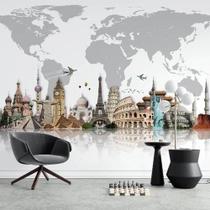 Papel De Parede Mapa Mundi Maravilhas