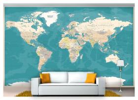 Papel De Parede Mapa Mundi Nmu18