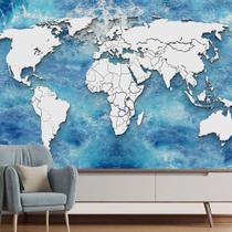 Papel de Parede Mapa Mundi Países Planeta Sala Adesivo - 474pcm