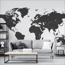 Papel De Parede Mapa Mundi Preto