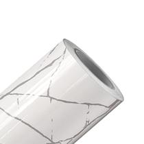 Papel de Parede Mármore Alba Pietra Branco Cinza Vinil Adesivo Lavável Pia Box Banheiro 2m X 60cm