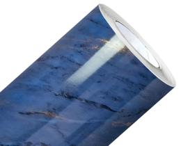 Papel de Parede Mármore Azul Macaúbas Vinil Adesivo Impermeável Lavável Pia Box Mesa 2m X 60 Cm