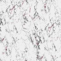 Papel de parede mármore branco com cinza e detalhes cor de vinho 45x500
