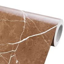 Papel de Parede Mármore Marrom Armani Bronze Vinil Adesivo Impermeável Lavável Pia Box 2m X 60cm