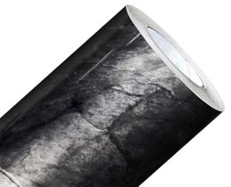 Papel de Parede Mármore Silver Black Preto Prata Vinil Adesivo Impermeável Lavável Pia Box 2m x 60Cm