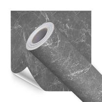 Papel de Parede Marmorizado Autoadesivo Lavavel Cinza Escuro 2M x 60cm