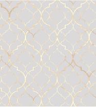 Papel De Parede Marrocos Cinza e Dourado Autocolante 2,50M Sala Quarto Escritório