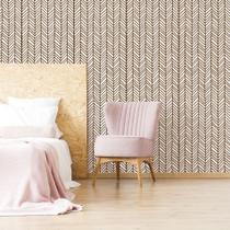 Papel de Parede Marrom e Branco Minimalista 57x270cm