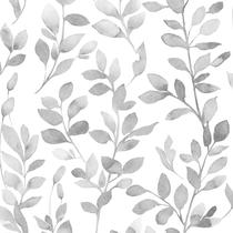 Papel de parede Melunmer Modern Grey Leaf Peel and Stick 10m²