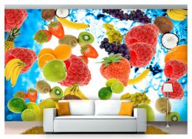 Papel De Parede Mix De Frutas Vitaminas 3D Al155