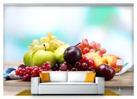 Papel De Parede Mix De Frutas Vitaminas 3D Al158