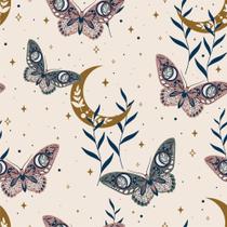 Papel de parede MuralPeel Boho Golden Stars Moon Butterfly Leaf Papel de parede MuralPeel Boho Golden Stars Moon Butterfly Leaf