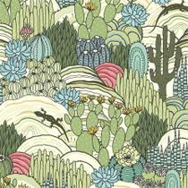 Papel de parede MuralPeel Green Cactus Forest Animals PVC 4,5m²