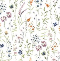 Papel de parede MuralPeel White Wildflowers Floral PVC 1.5m²