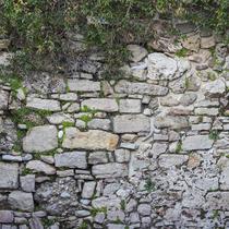 Papel de Parede Muro de Pedregulhos Com Flores Rusticas