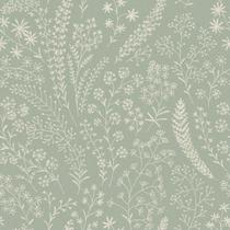 Papel de Parede Muse Floral Verde e Branco A58702